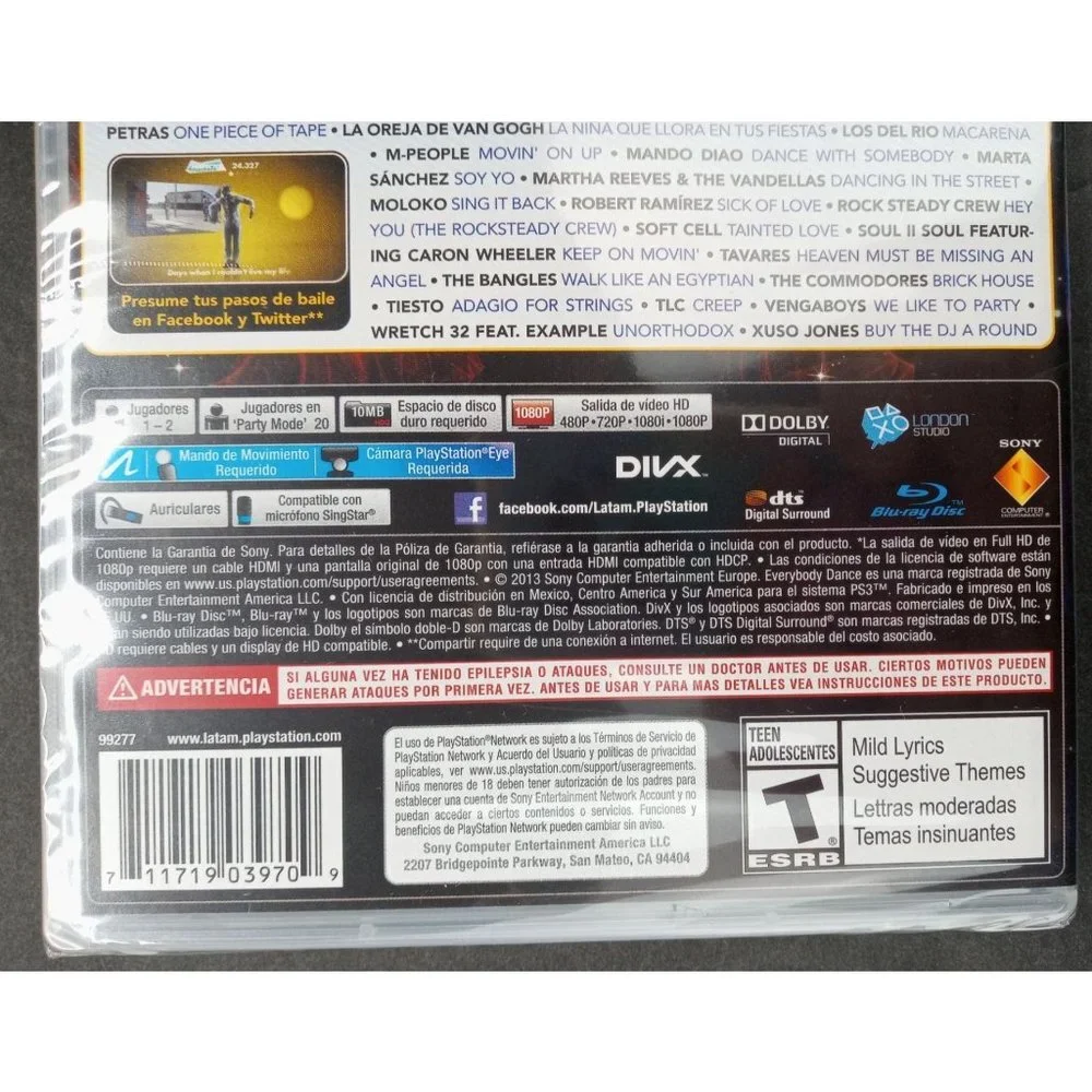 Sony Playstation 3 Everybody Dance 3 Spanish Version New Sealed Teen Video Game
